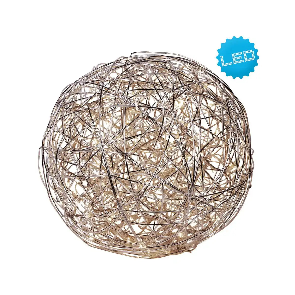 LED Außenkugel "MISTEL" Ø 50 cm , für Außen, Stehleuchte - Metall - Aluminium - mit integrierter LED - Deko außen