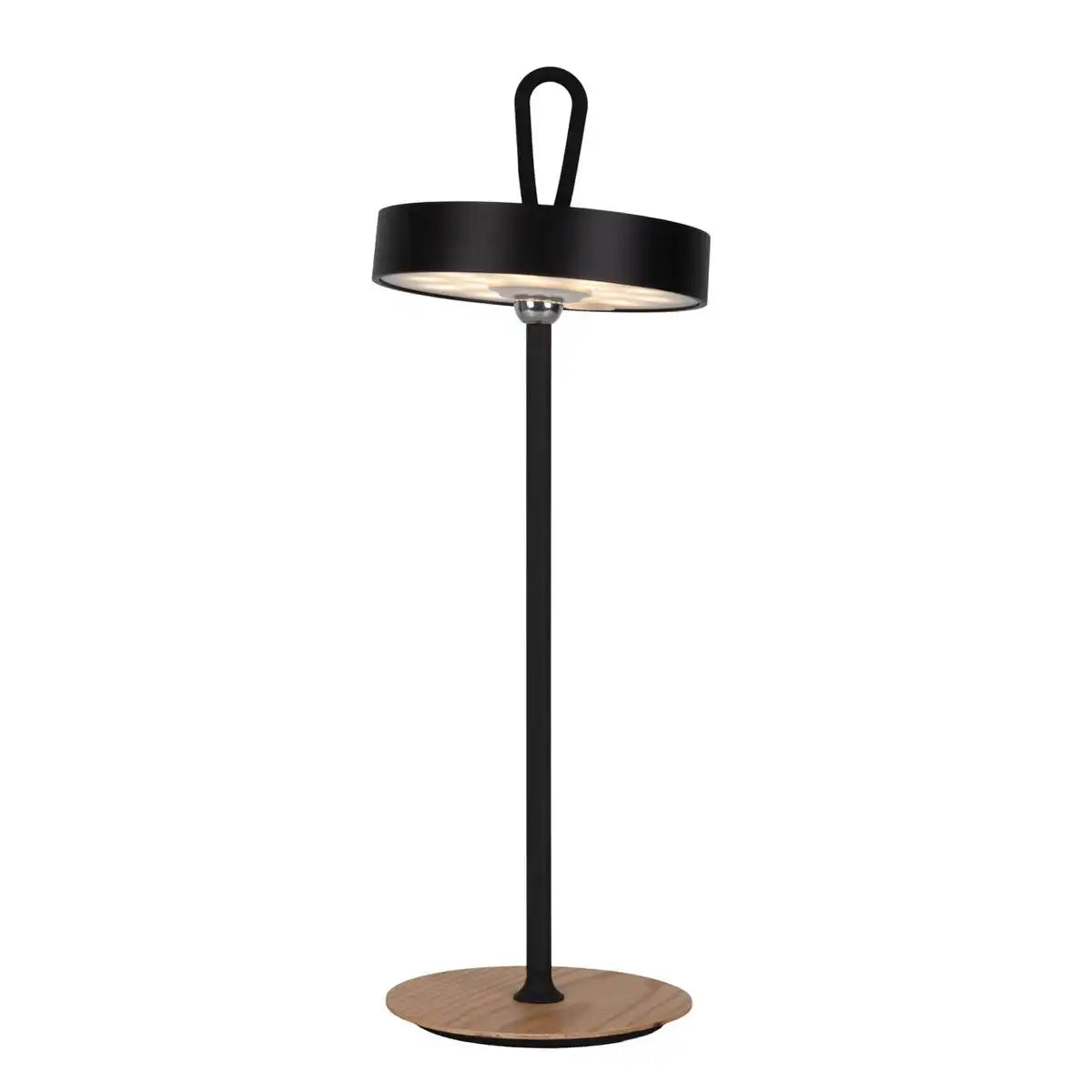 LED-Akku-Tischleuchte magnetisch für Außen und Innen, aus Metall und Kunststoff in Schwarz , 36 cm hoch