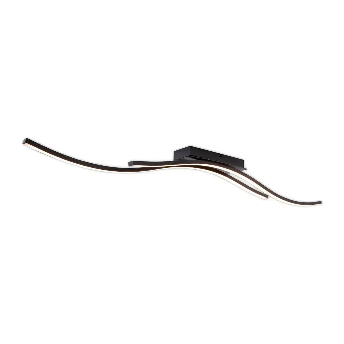 LED Deckenleuchte "ONDA", Deckenlampe aus Metall und Kunststoff in Schwarz, mit fest verbauten LEDs, Deckenleuchte LED, 96 cm lang