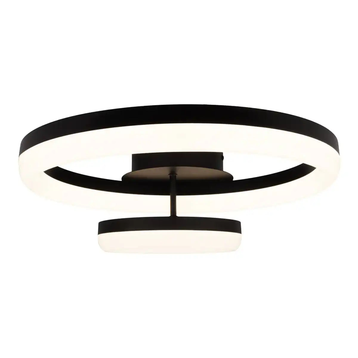 LED-CCT-Deckenleuchte "CIRCULO" aus schwarzem Metall und sandfarbenem Kunststoff 53 cm lang