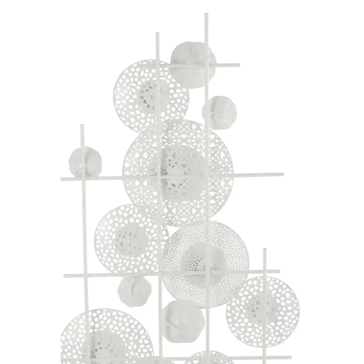 J-Line Wall Deco Blumen Metall Weiß weiß