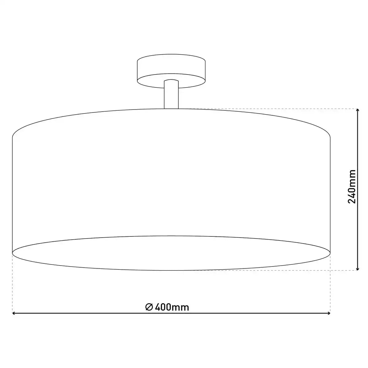 Textildeckenleuchte "NEW YORK", klassische Deckenlampe mit Textilschirm in Grau, mit E27-Fassung, Deckenleuchte 40 cm Durchmesser, geeignet für den gesamten Wohnbereich