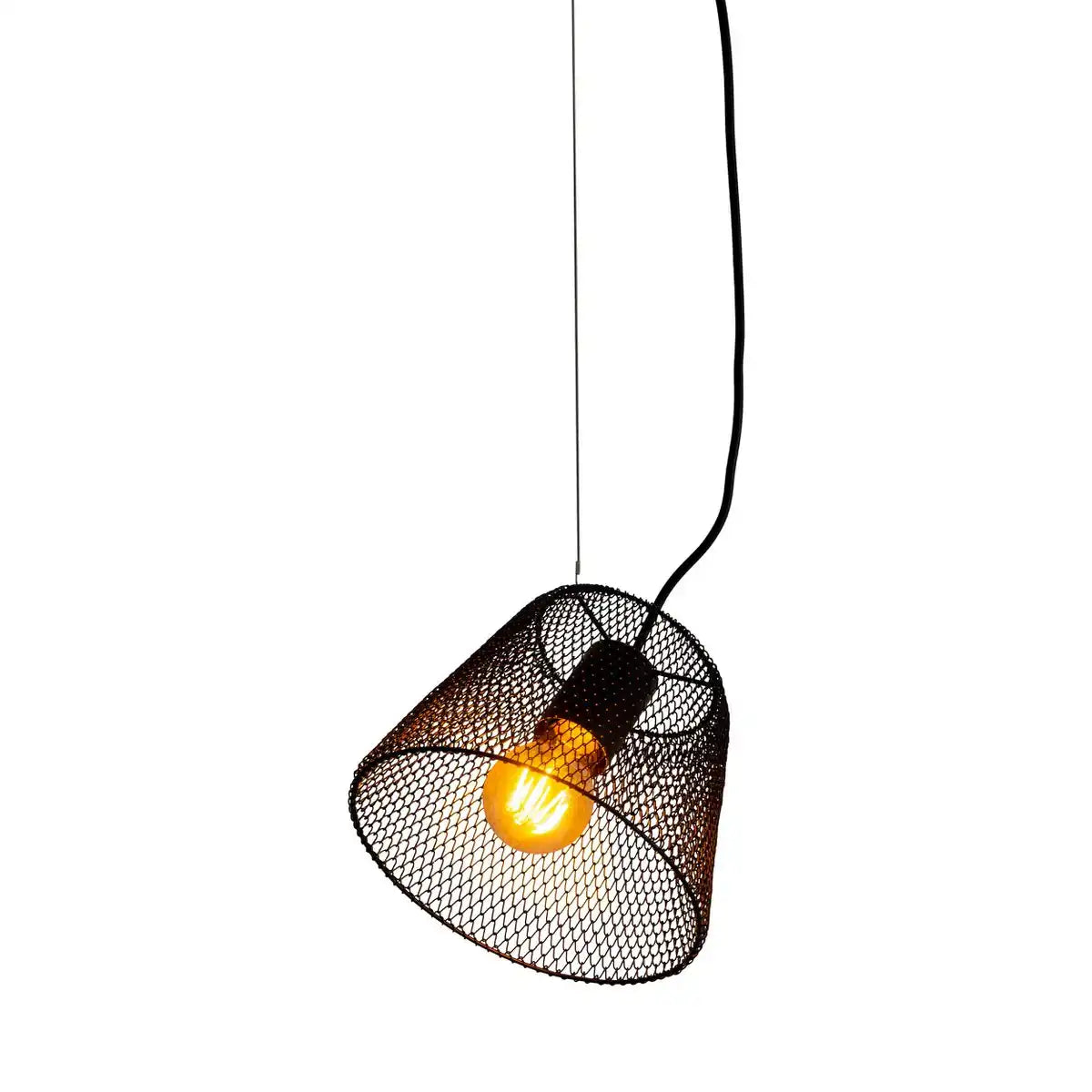 Pendelleuchte "KORIE", Pendellampe aus Metall in Schwarz, mit E27-Fassung, Ø20cm, für Wohnbereich und Büro.