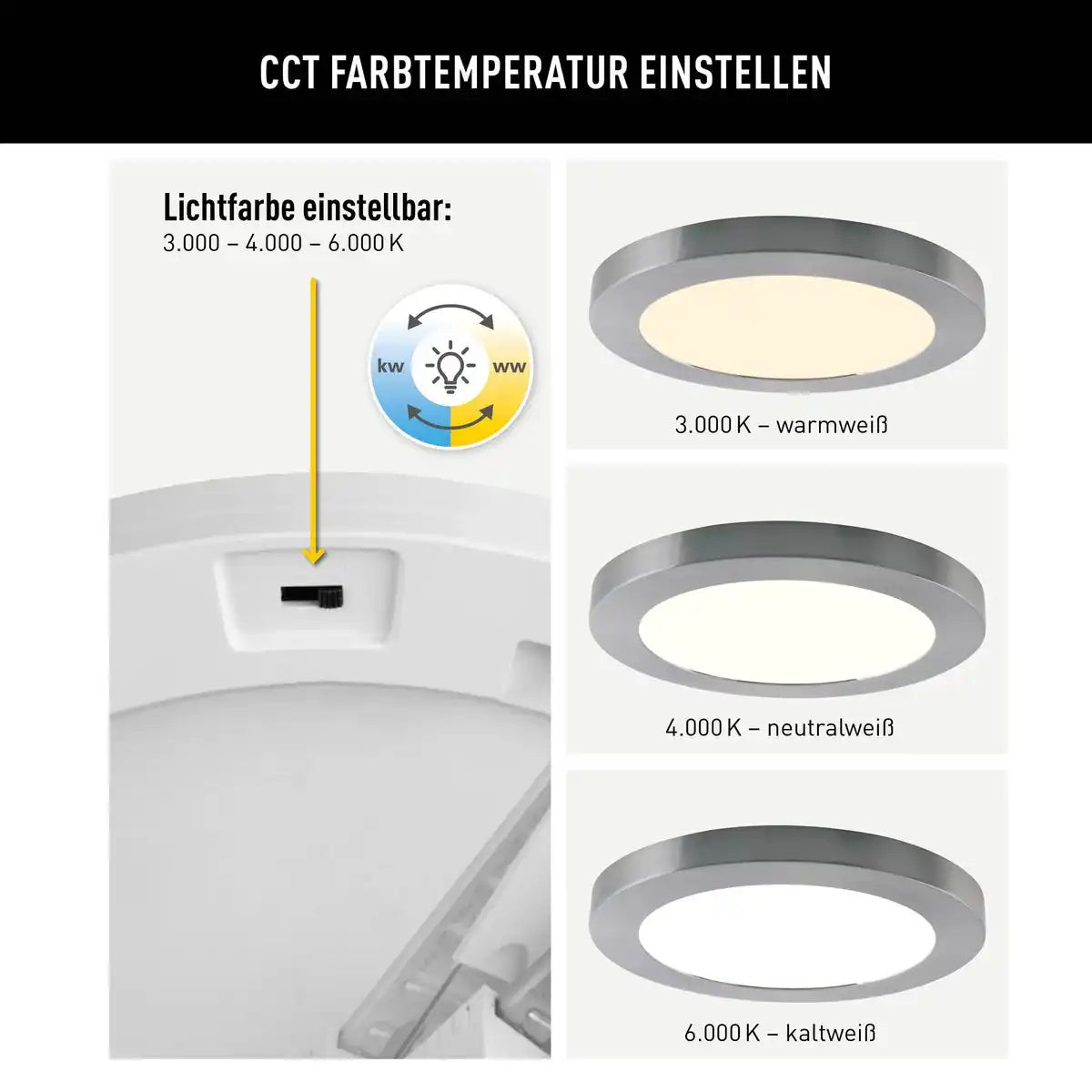 LED Deckenleuchte "BONUS", Funktion, Deckenlampe aus Metall und Kunststoff, Ringe in Chrome und Weiß sind wechselbar, mit fest verbauten LEDs, 22,5 cm Durchmesser