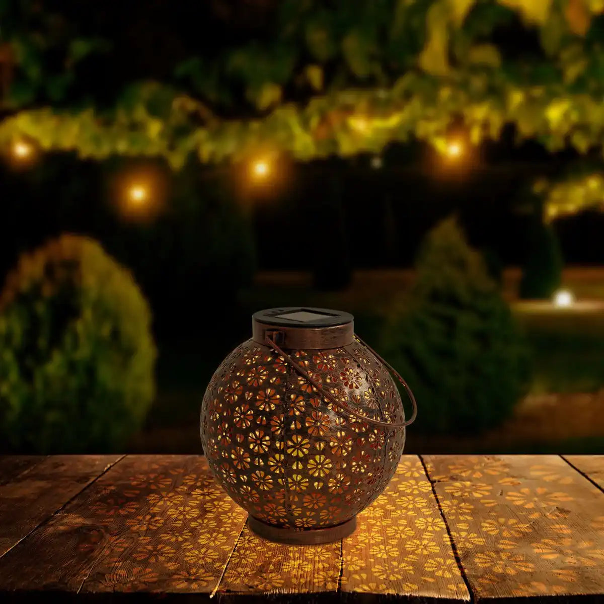 LED Deko-Solarleuchte L/B: 18 cm bronze
