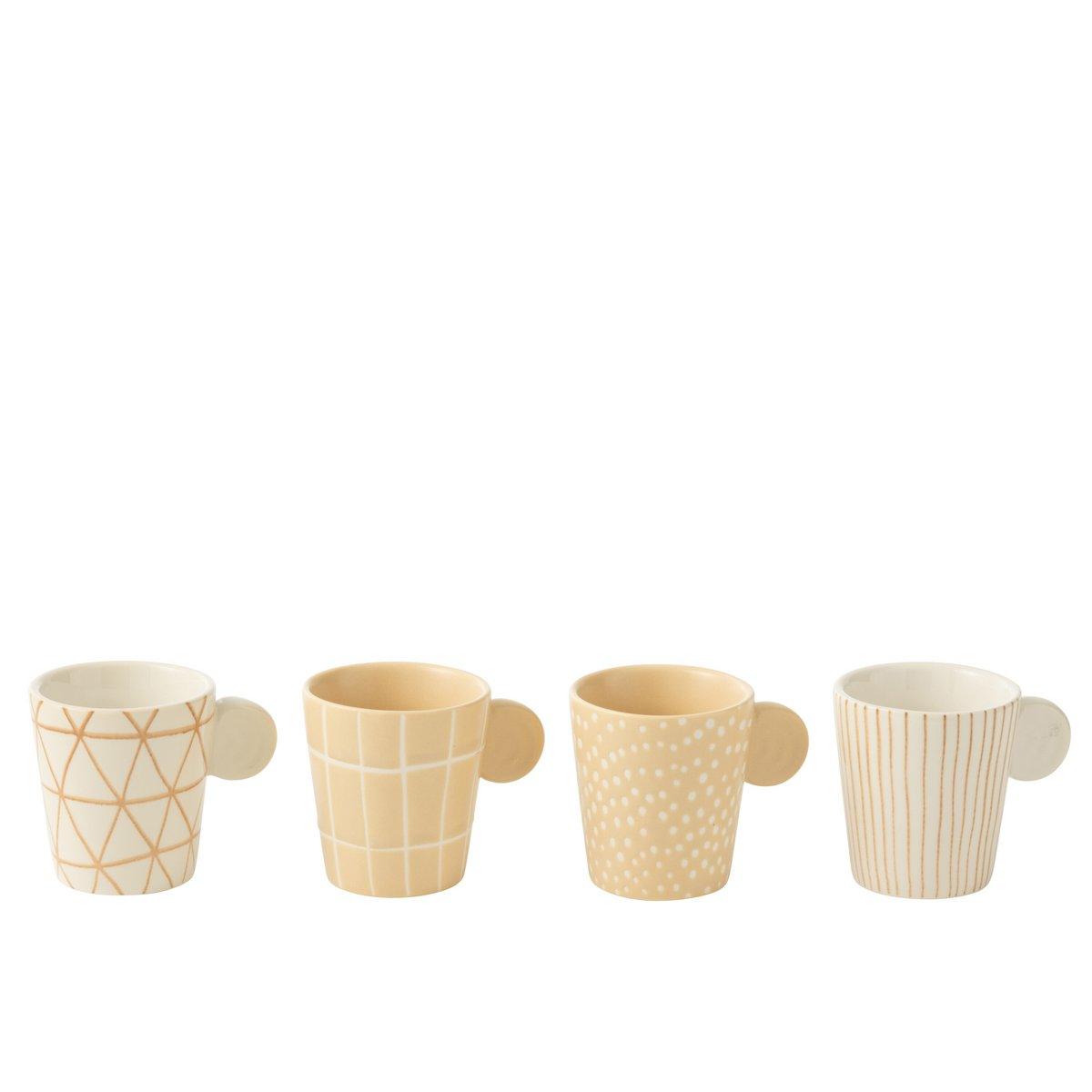 J-Line Box 4 Beutel Keramik Creme/Weiß