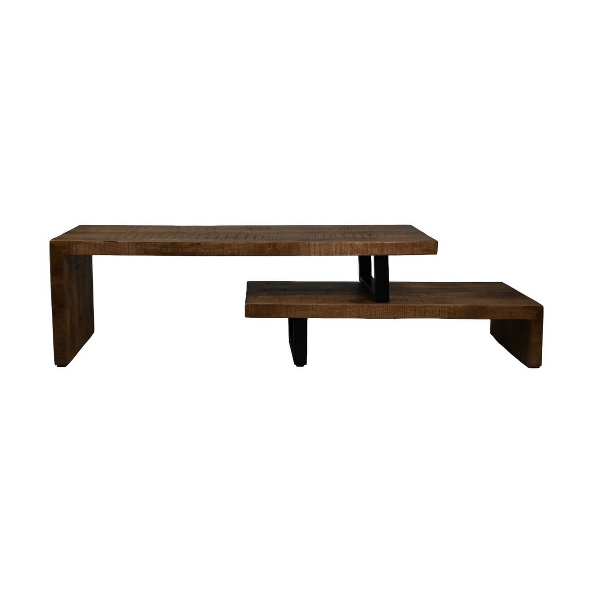 HSM Collection-TV-Möbel 2 Stück-140x40x46-Natur-Mango/Metall
