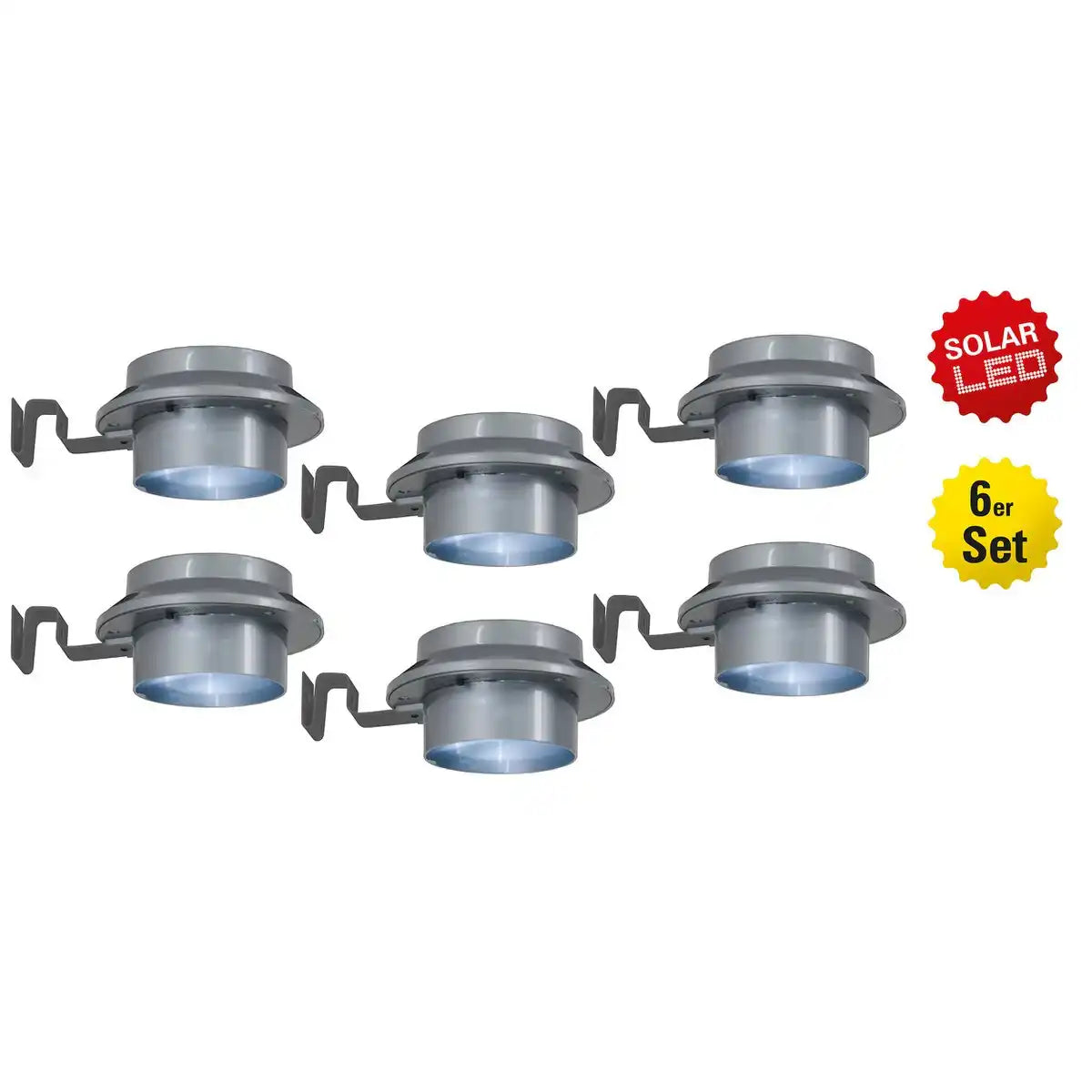 6er-Set LED-Solar-Dachrinnenleuchte "MISTRA"