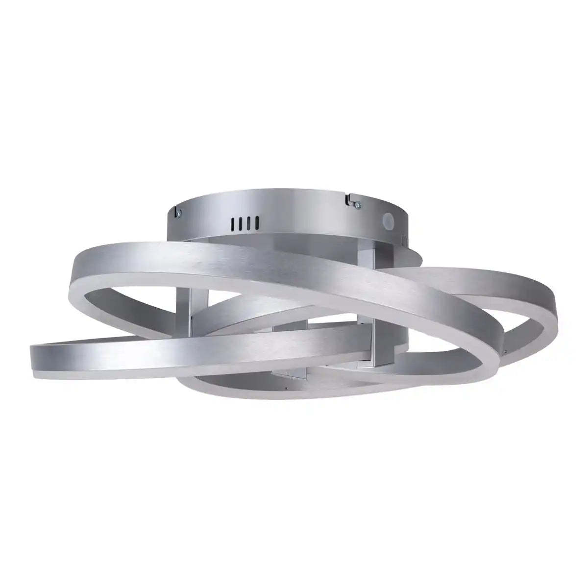 Smart Home LED Deckenleuchte "DIVORA" Ø 58cm, Deckenlampe aus Metall, Aluminium gebürstet und weißem Kunststoff, mit vielen Funktionen, fest verbauten LEDs, Beleuchtung für Wohnzimmer, Esszimmer Büro oder Diele