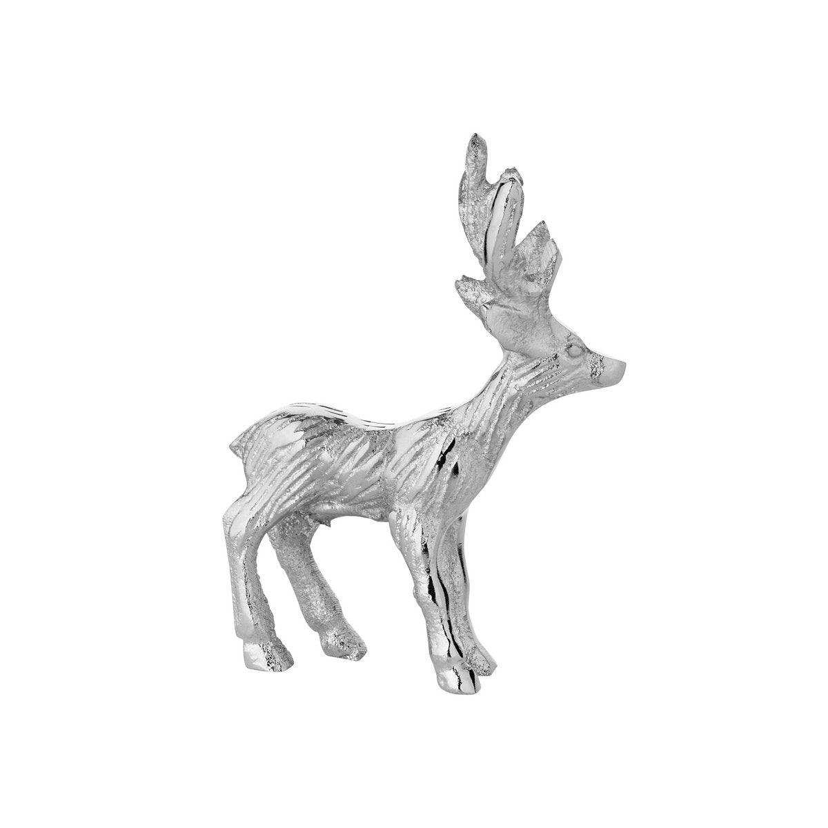 Dekofigur Hirsch Malik (Höhe 11 cm), silberfarben, Aluminium - HomeDesign Knaus