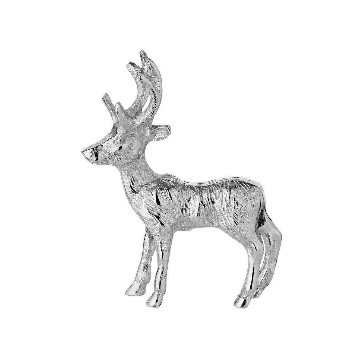 Dekofigur Hirsch Malik (Höhe 16 cm), silberfarben, Aluminium - HomeDesign Knaus