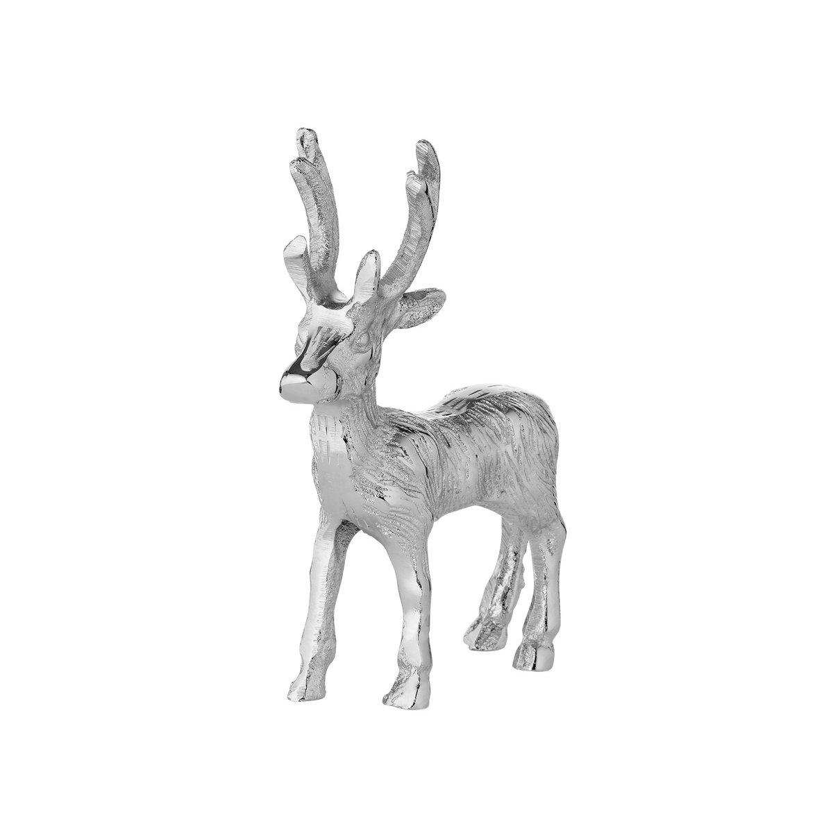 Dekofigur Hirsch Malik (Höhe 16 cm), silberfarben, Aluminium - HomeDesign Knaus