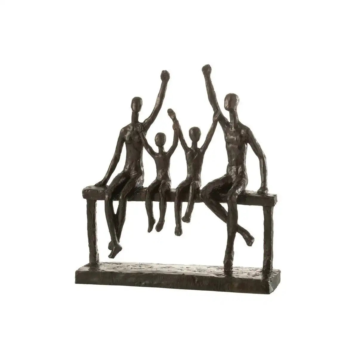 Dekoration Family auf Sofa Polyresin Dunkelbraun Skulptur - HomeDesign Knaus