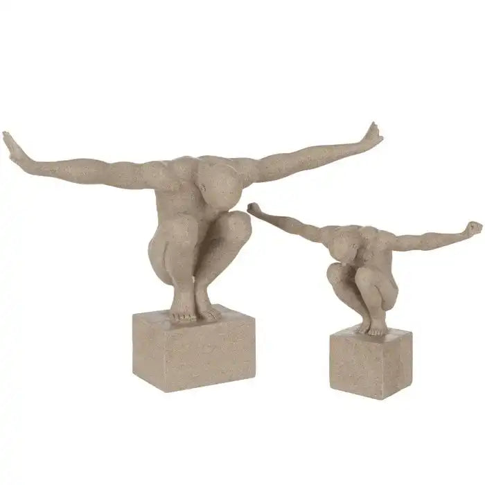 Dekoration Sportler Skulptur Marmor/Polyresin Sand - HomeDesign Knaus