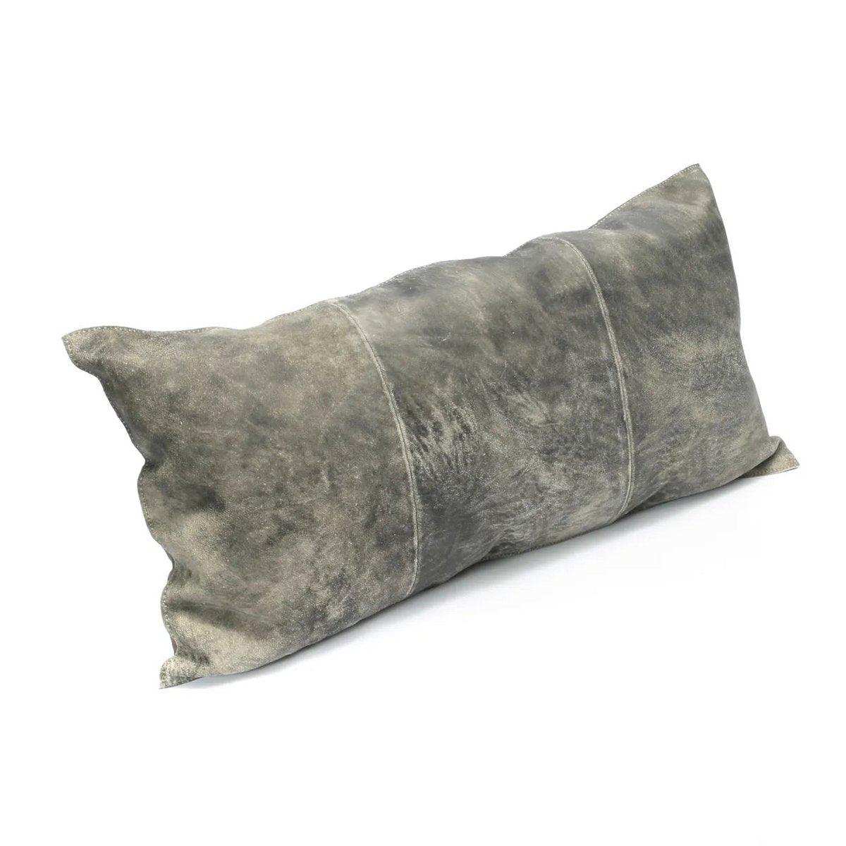 Der dreiteilige Wildleder-Kissenbezug – Grau – 30 x 60 - HomeDesign Knaus