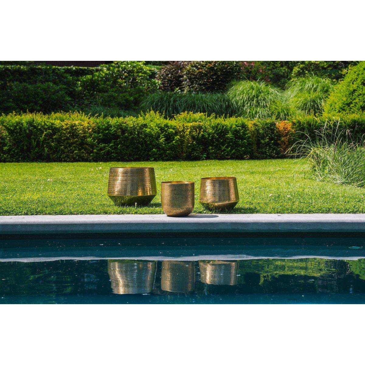 Der gehämmerte Übertopf – Messing – XL - HomeDesign Knaus