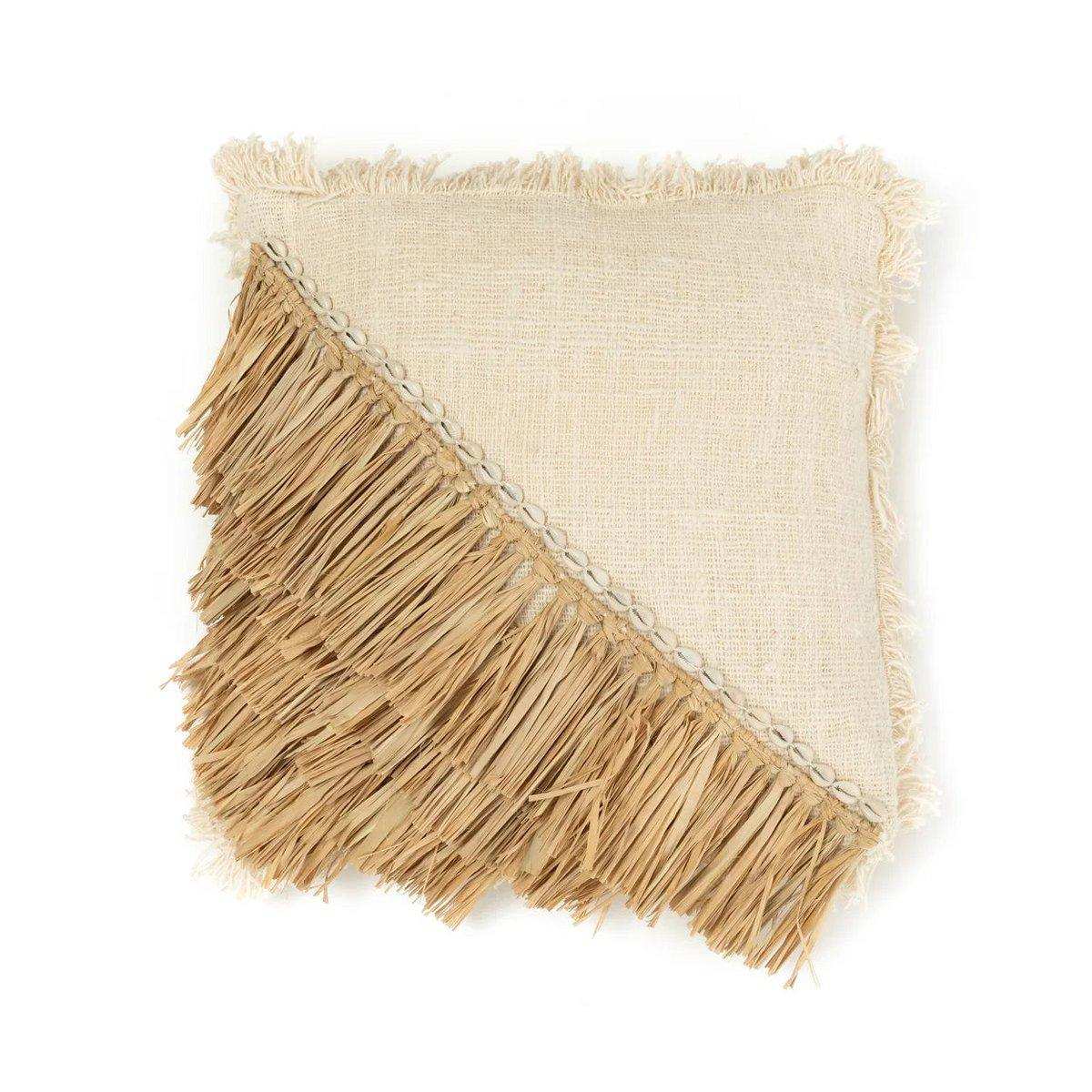 Der Kissenbezug aus Raffia-Baumwolle - Naturweiß - 40x40 - HomeDesign Knaus