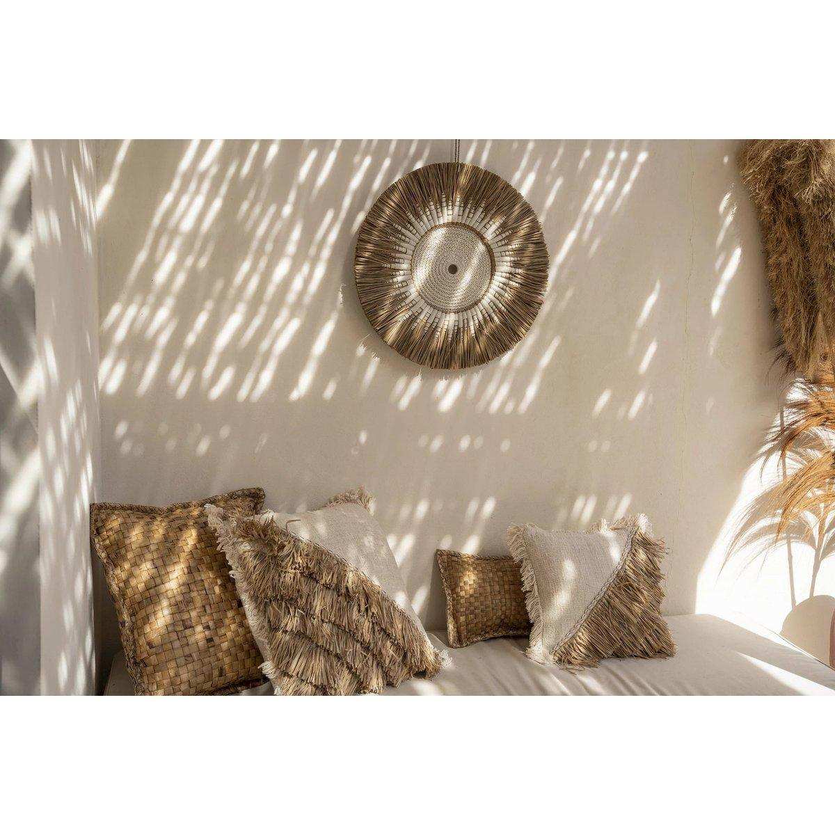 Der Kissenbezug aus Raffia-Baumwolle - Naturweiß - 40x40 - HomeDesign Knaus