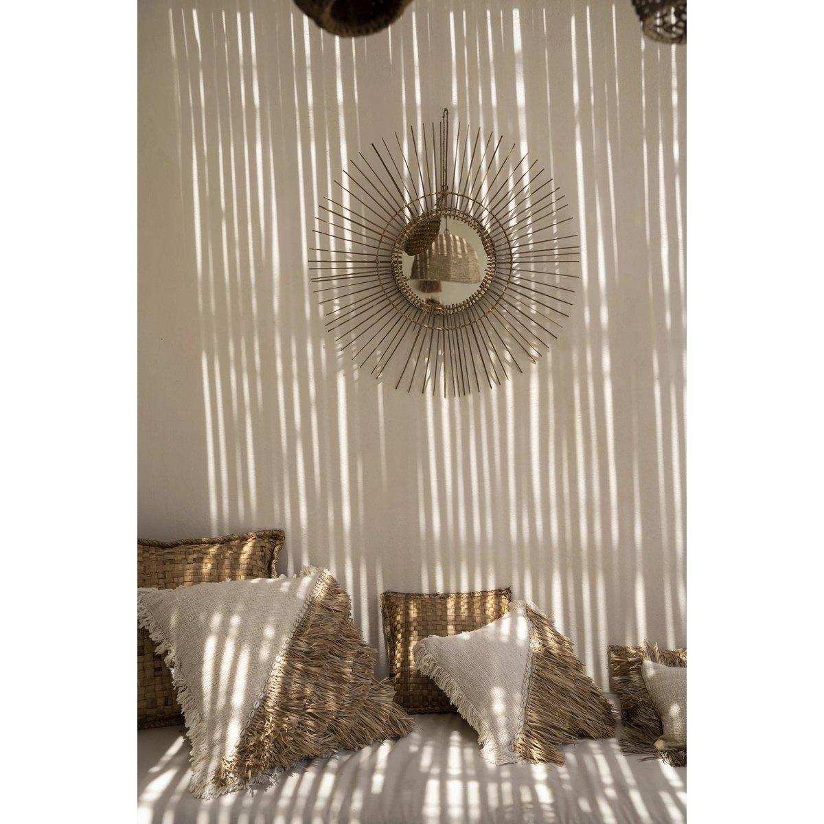 Der Kissenbezug aus Raffia-Baumwolle - Naturweiß - 60x60 - HomeDesign Knaus