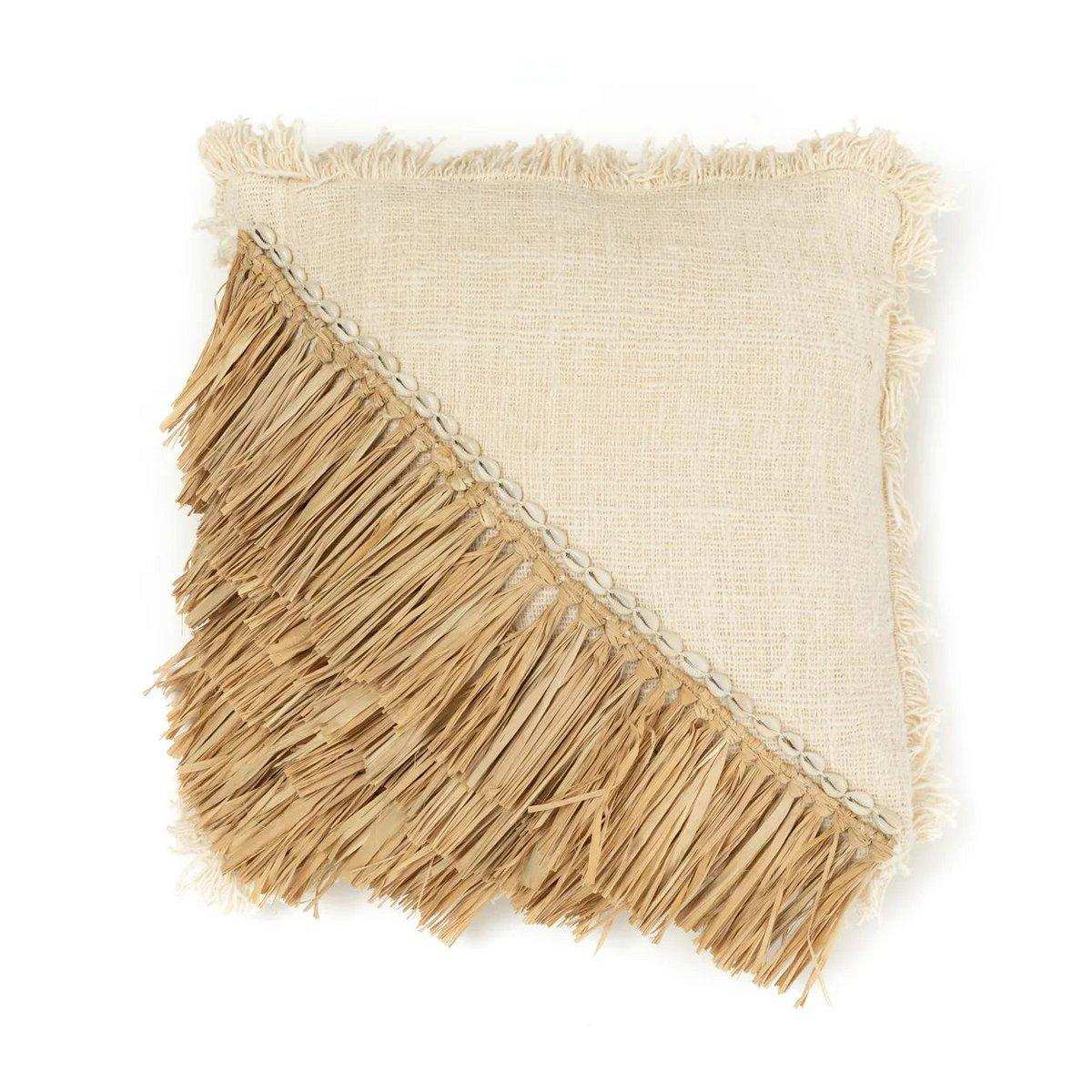 Der Kissenbezug aus Raffia-Baumwolle - Naturweiß - 60x60 - HomeDesign Knaus