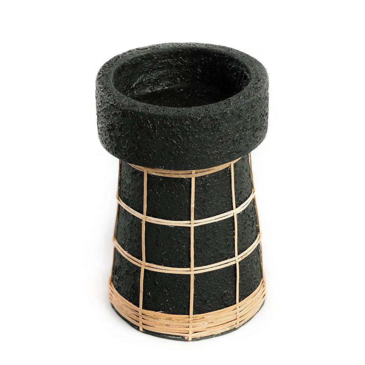 Der Serene Kerzenhalter – Schwarz Natur – L - HomeDesign Knaus