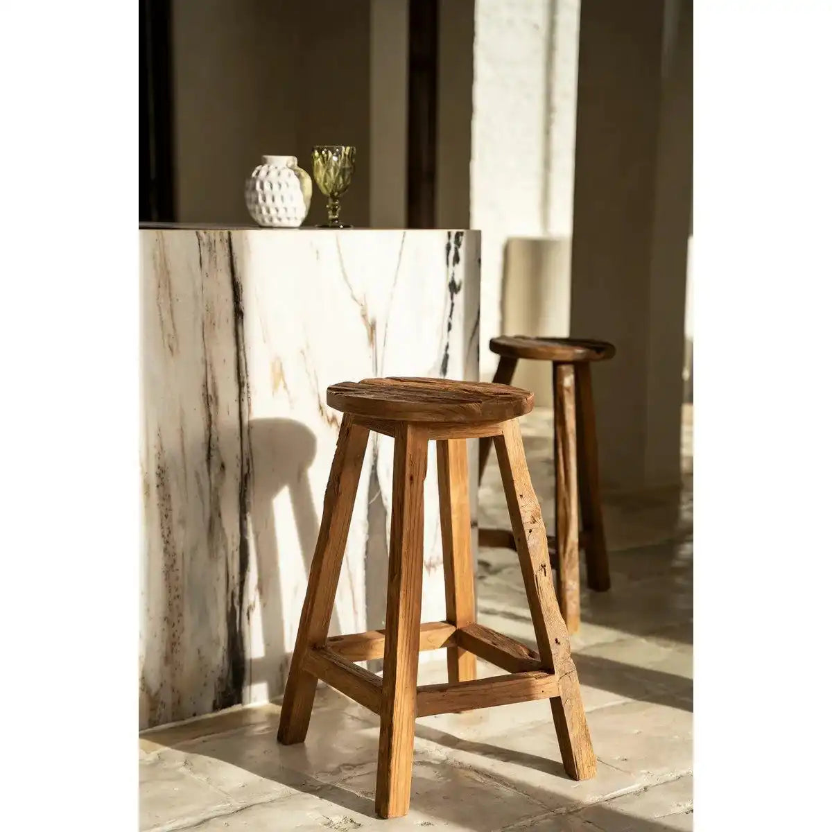 Der Shibori Barhocker – Natur - HomeDesign Knaus