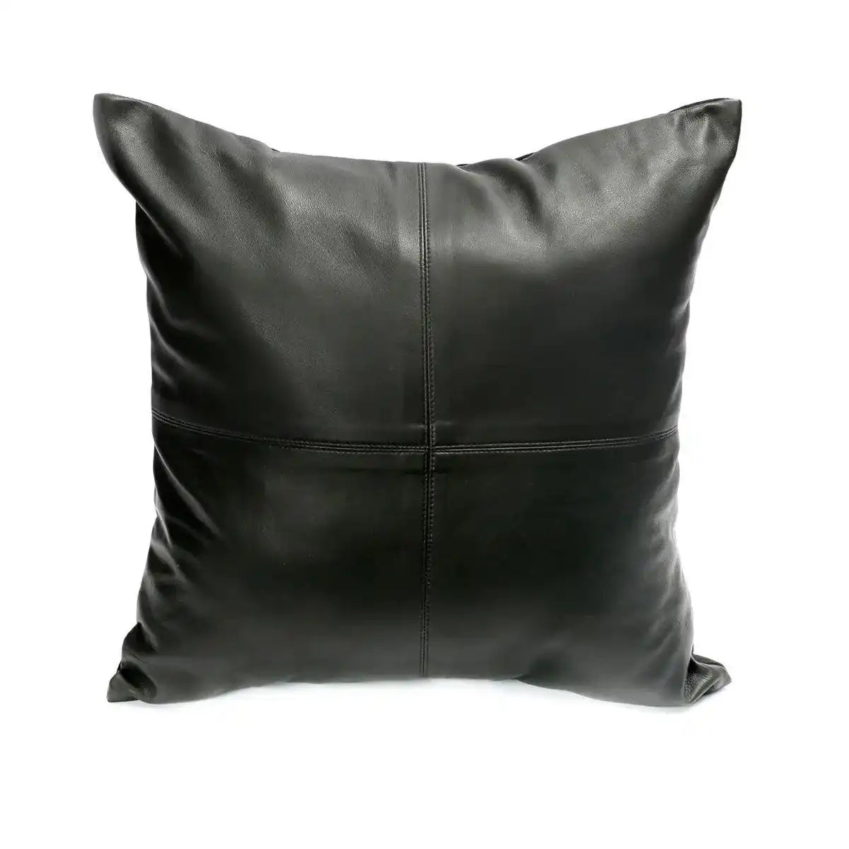 Der vierteilige Lederkissenbezug – Schwarz – 40 x 40 - HomeDesign Knaus