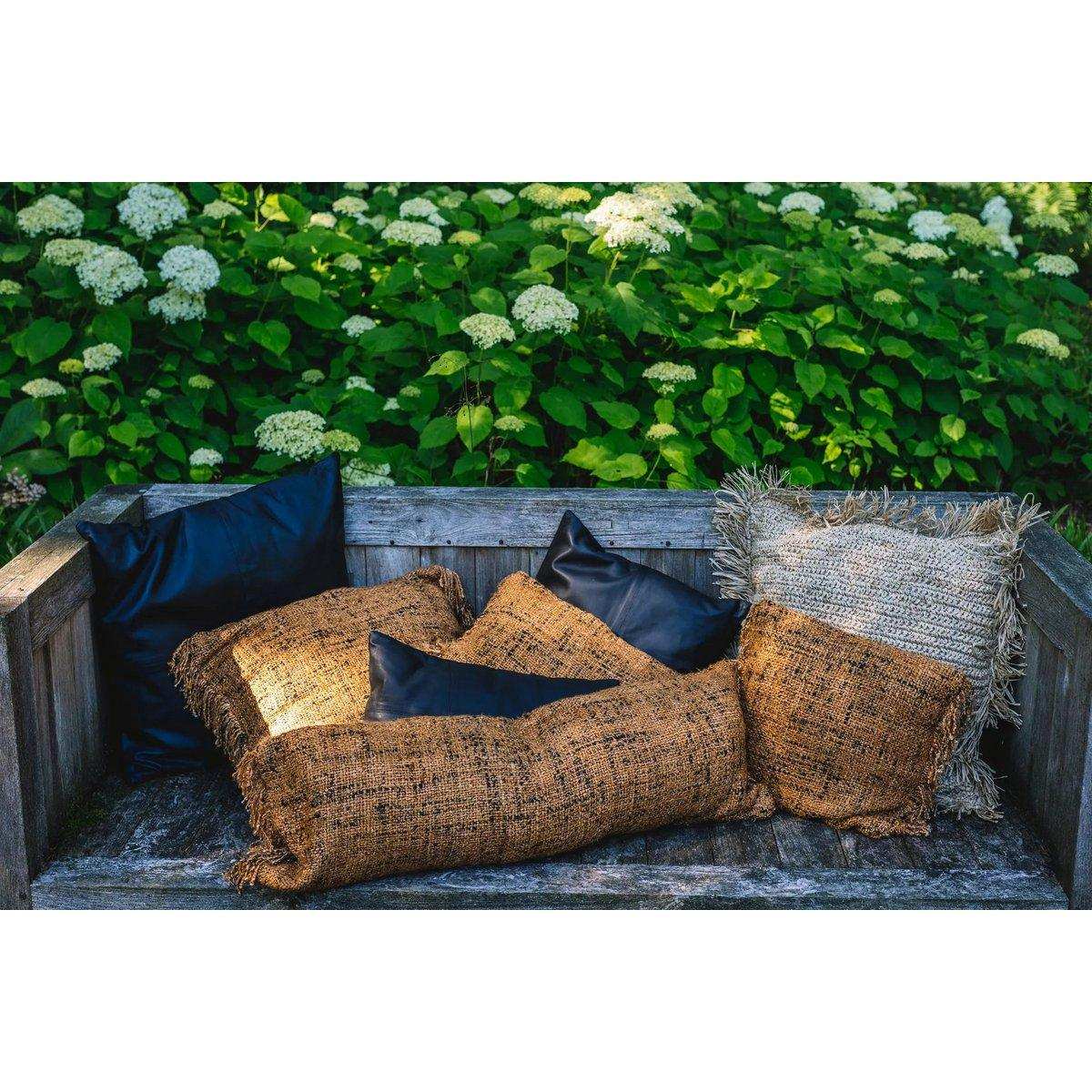 Der vierteilige Lederkissenbezug – Schwarz – 40 x 40 - HomeDesign Knaus