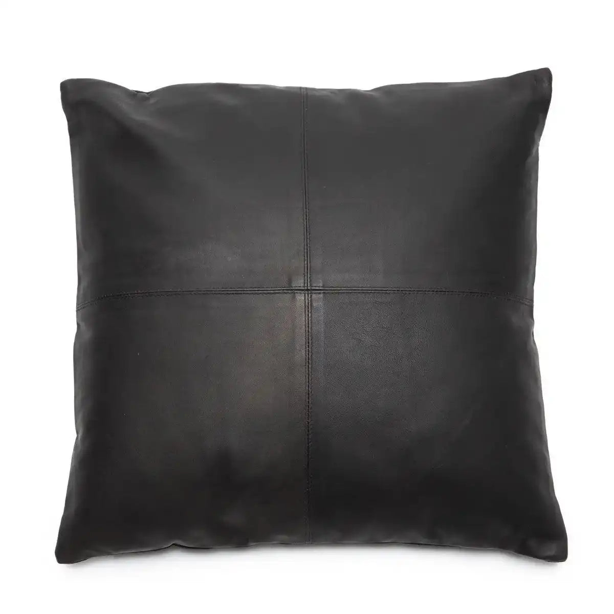 Der vierteilige Lederkissenbezug – Schwarz – 60 x 60 - HomeDesign Knaus