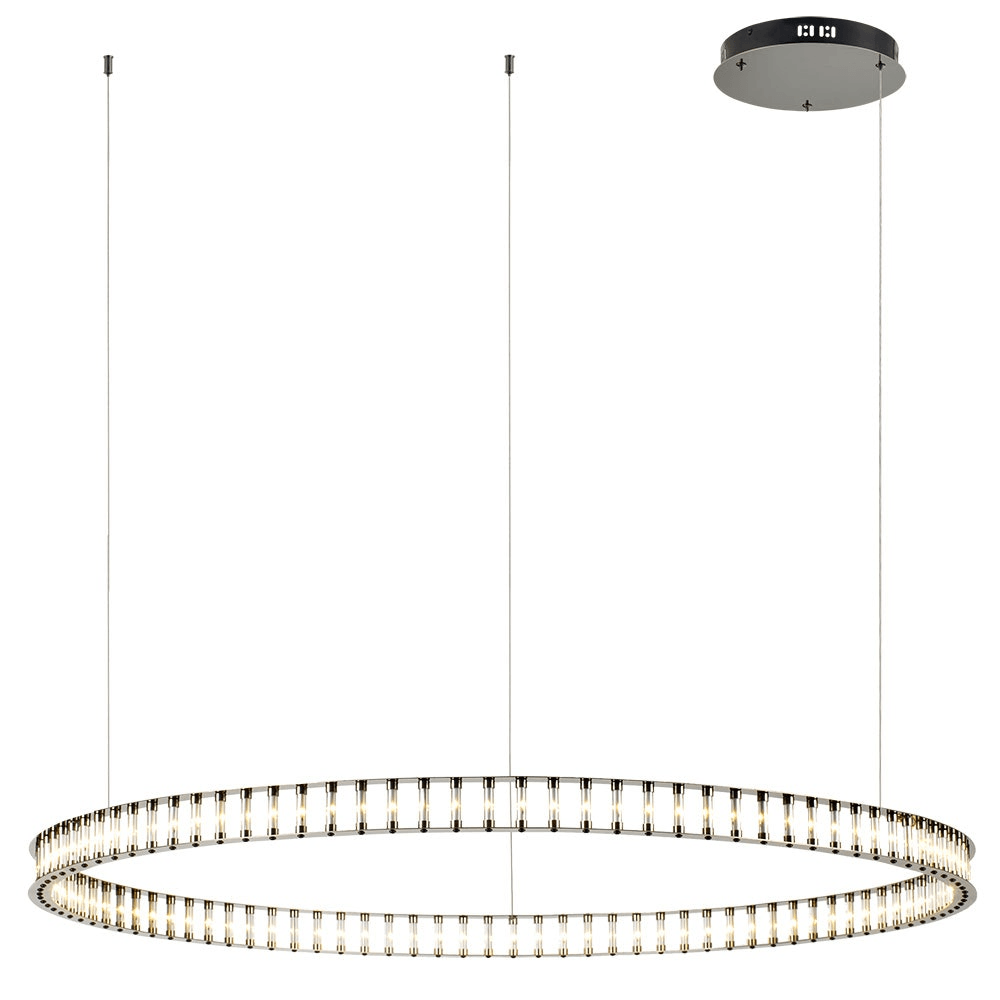 Designer Atom Ring LED-Hängelampe Dimmbar Schwarz Chrom - HomeDesign Knaus