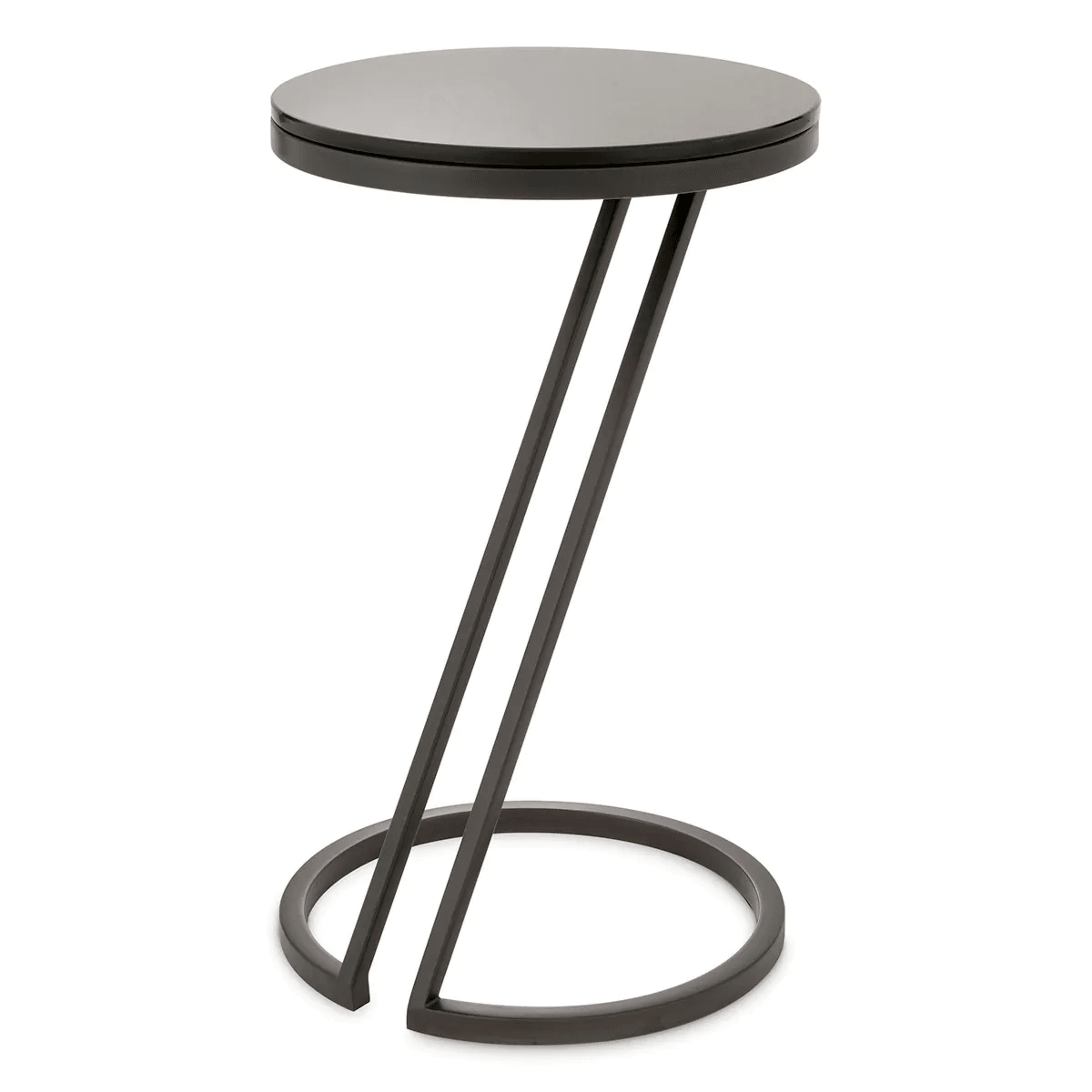 Designer Barhocker BEISTELLTISCH FALCONE Gunmetal-Finish | Rauchglas - HomeDesign Knaus