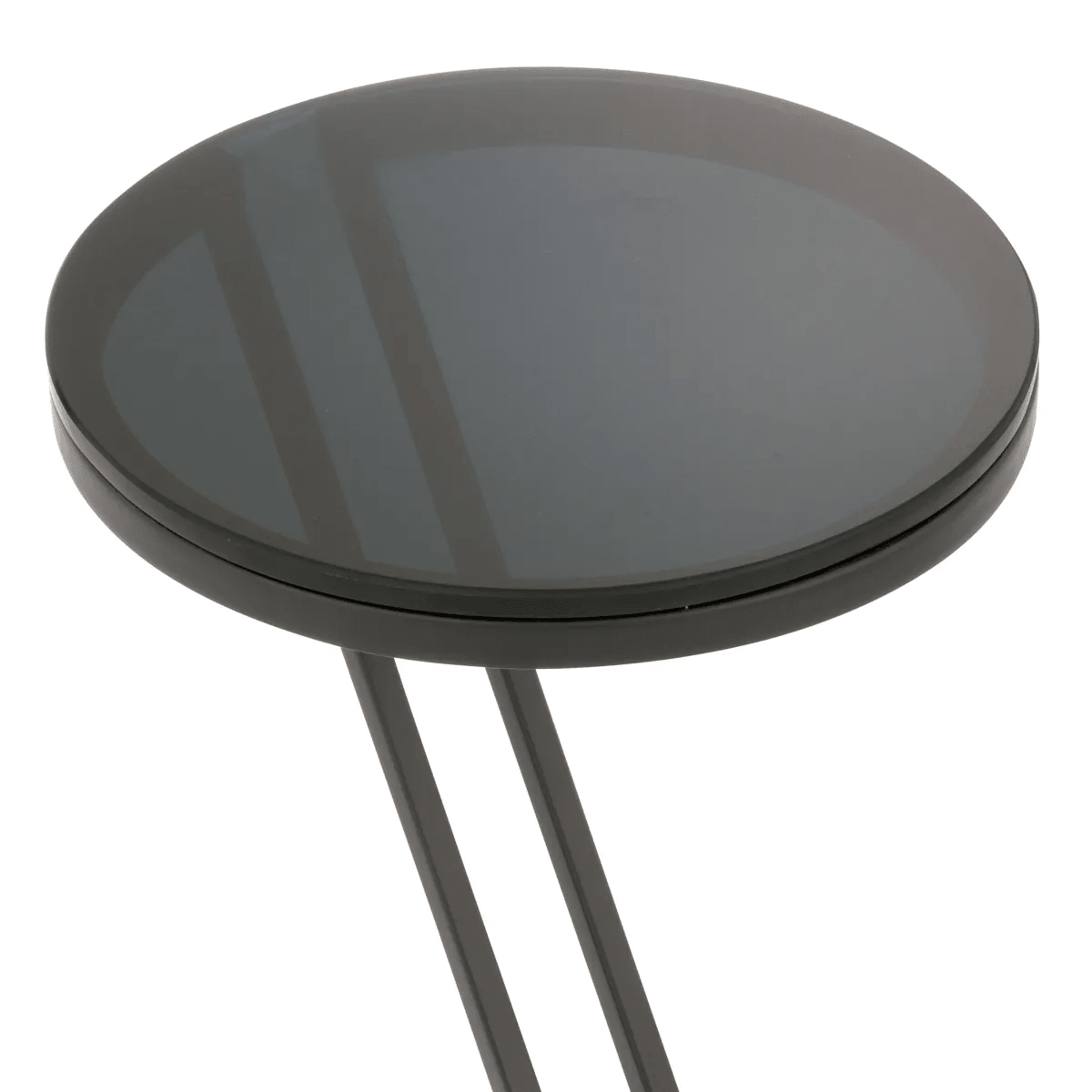 Designer Barhocker BEISTELLTISCH FALCONE Gunmetal-Finish | Rauchglas - HomeDesign Knaus