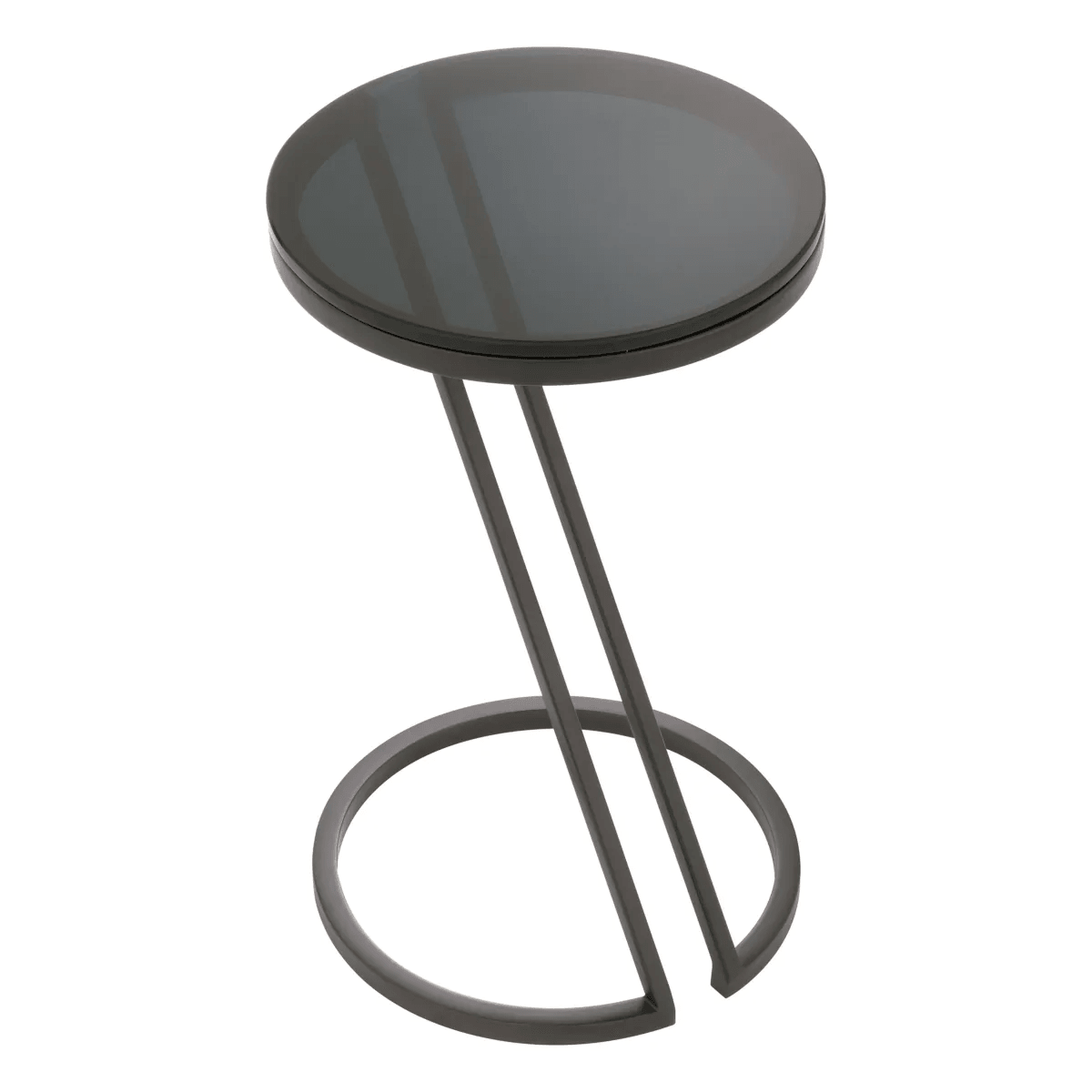 Designer Barhocker BEISTELLTISCH FALCONE Gunmetal-Finish | Rauchglas - HomeDesign Knaus