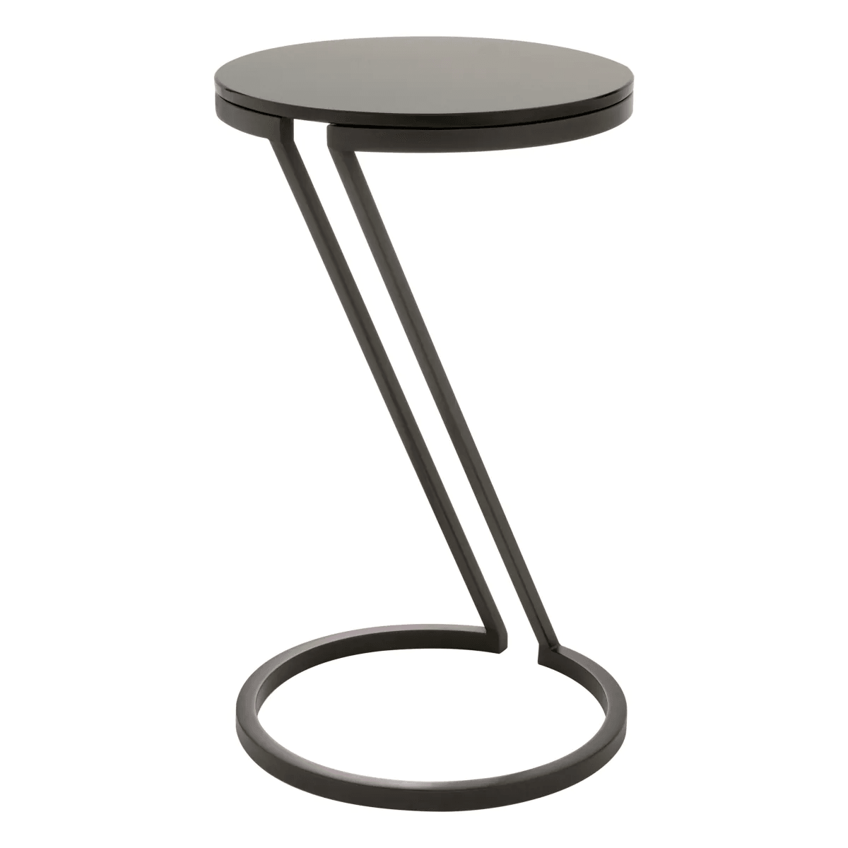 Designer Barhocker BEISTELLTISCH FALCONE Gunmetal-Finish | Rauchglas - HomeDesign Knaus