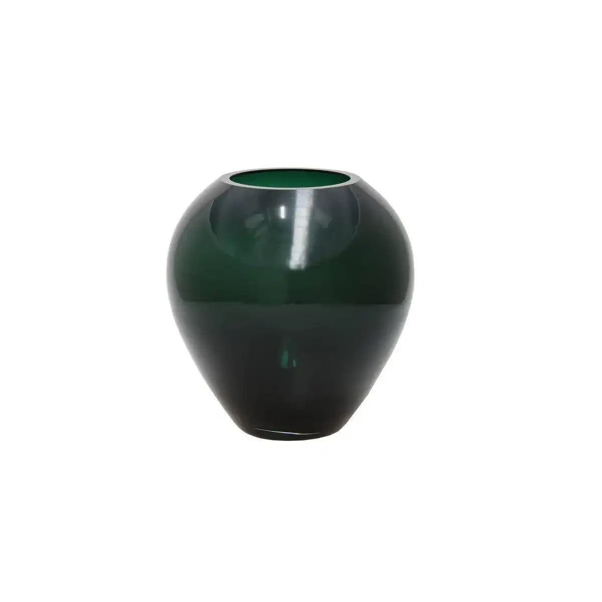 Designer Blumenvase Glasvase Dunkelgrün Rauchglas Vase Handarbeit - HomeDesign Knaus