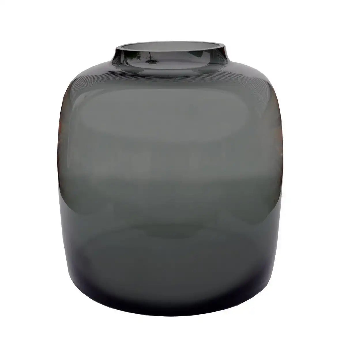 Designer Blumenvase Glasvase Grau Rauchglas Vase Handarbeit - HomeDesign Knaus