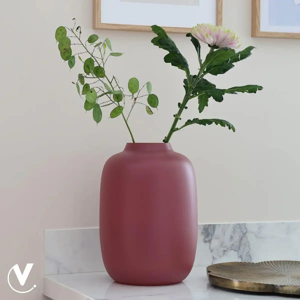Designer Blumenvase Glasvase Lila Matt Handarbeit - HomeDesign Knaus