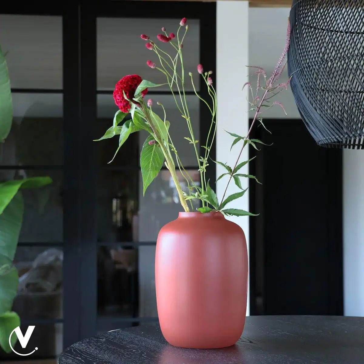 Designer Blumenvase Glasvase Matt Rost Vase Handarbeit - HomeDesign Knaus
