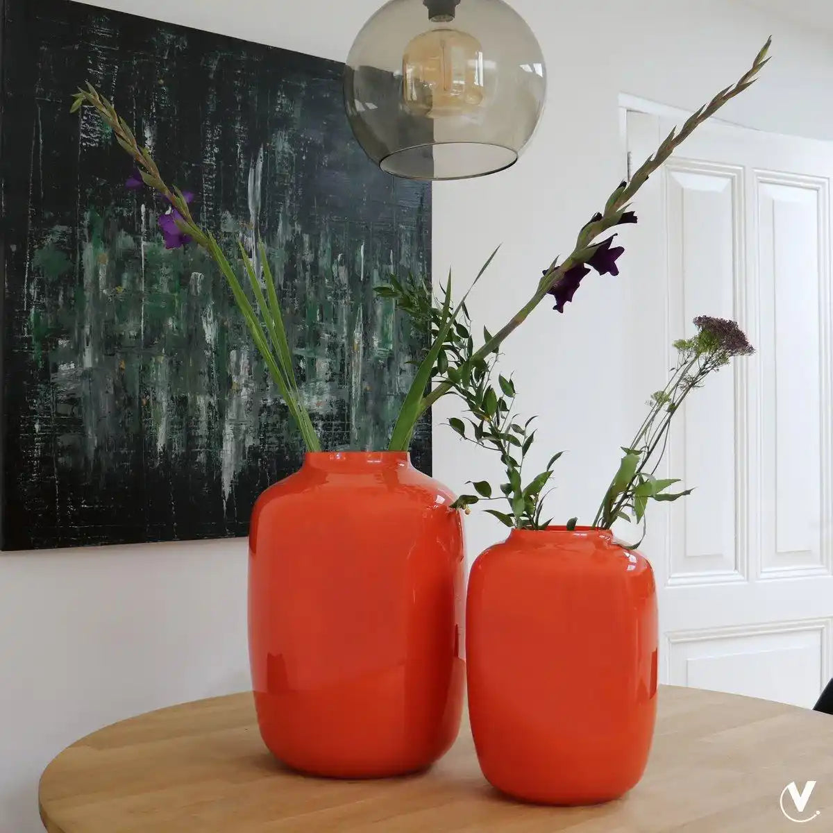 Designer Blumenvase Glasvase Orange Spiegel - HomeDesign Knaus