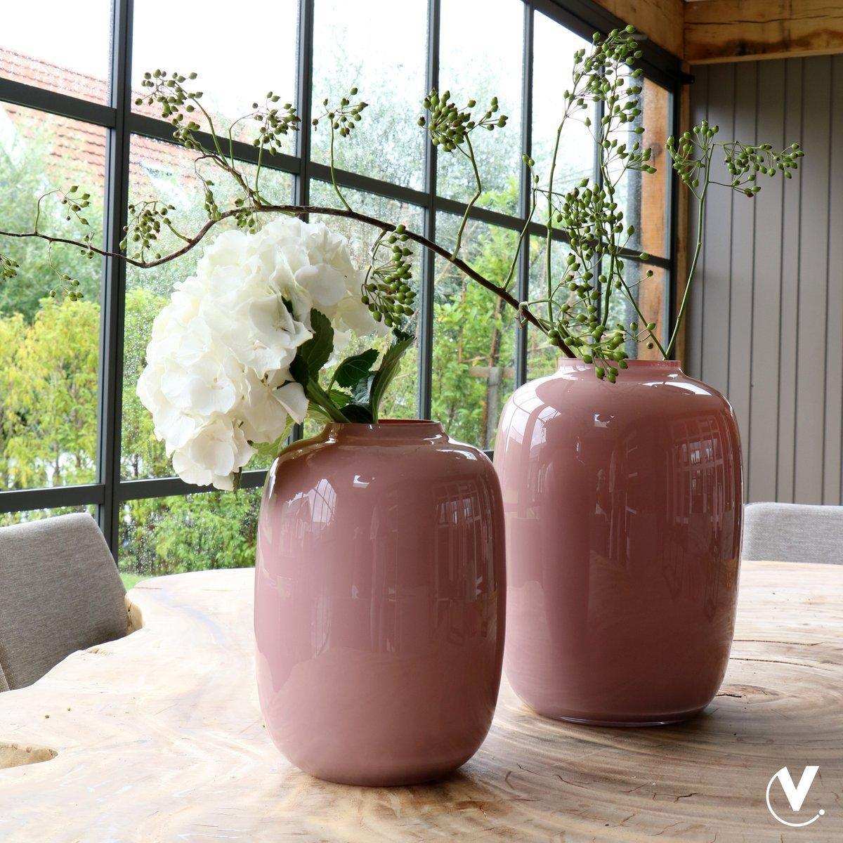 Designer Blumenvase Glasvase Pastellrosa Rosa Vase Handarbeit - HomeDesign Knaus