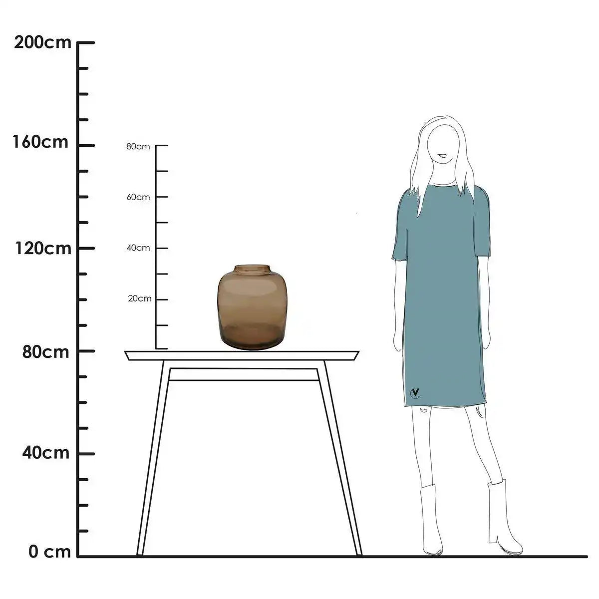 Designer Blumenvase Glasvase Pastellrosa Taupe Rauchglas Vase Handarbeit - HomeDesign Knaus