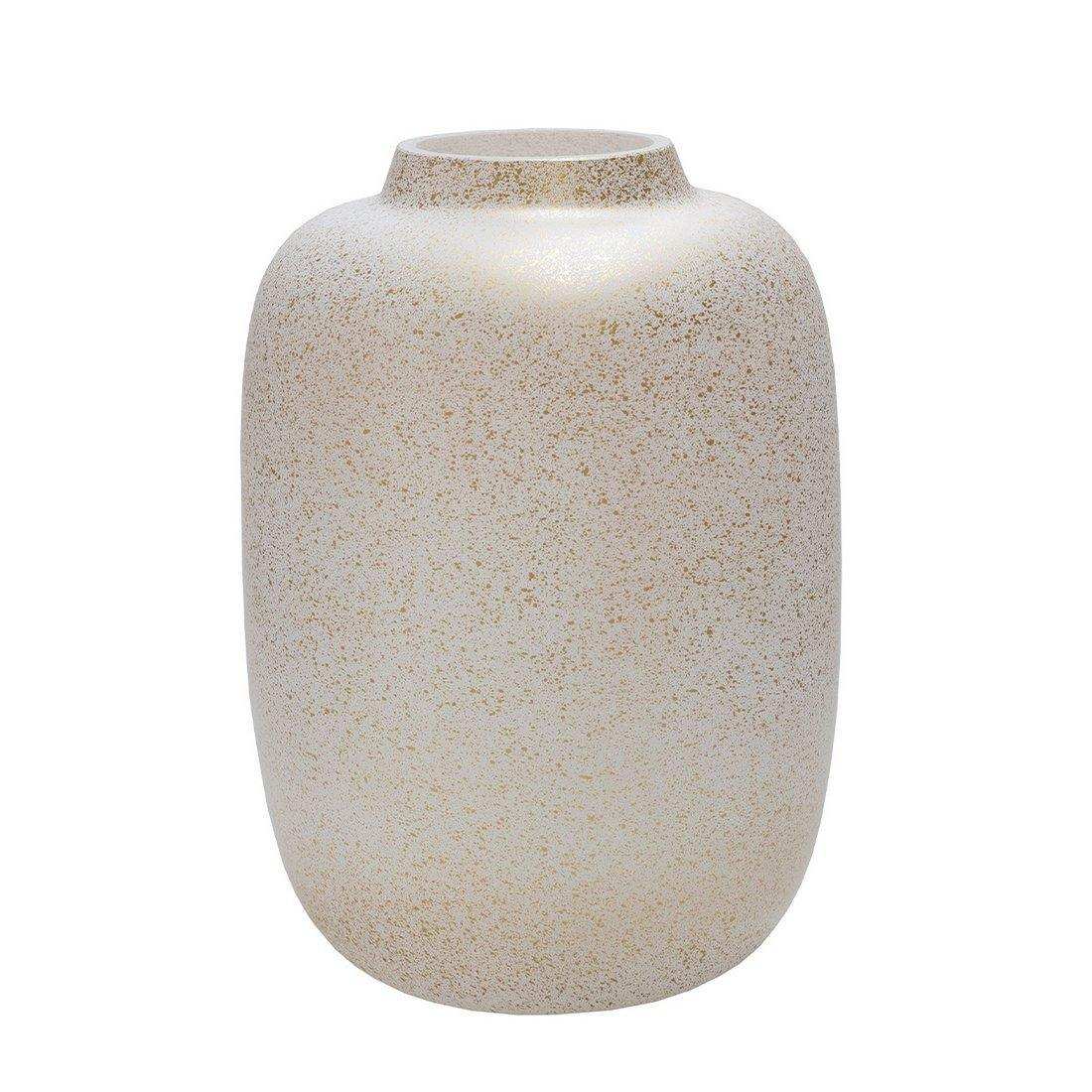 Designer Blumenvase Glasvase weiß Gold Handarbeit - HomeDesign Knaus