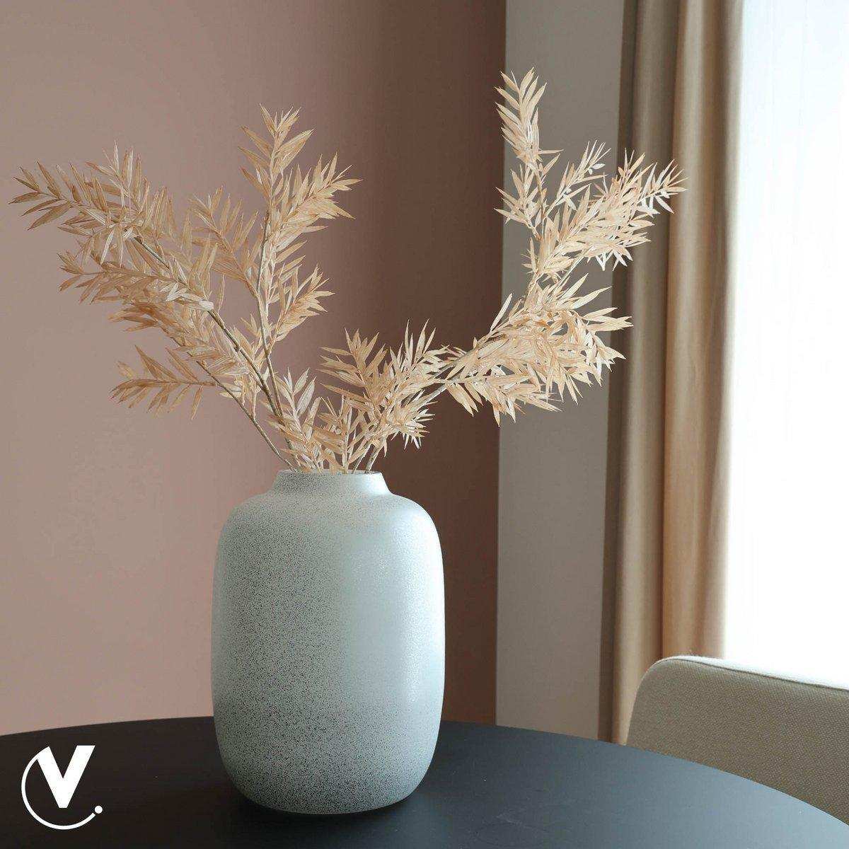 Designer Blumenvase Glasvase weiß Silber Handarbeit - HomeDesign Knaus