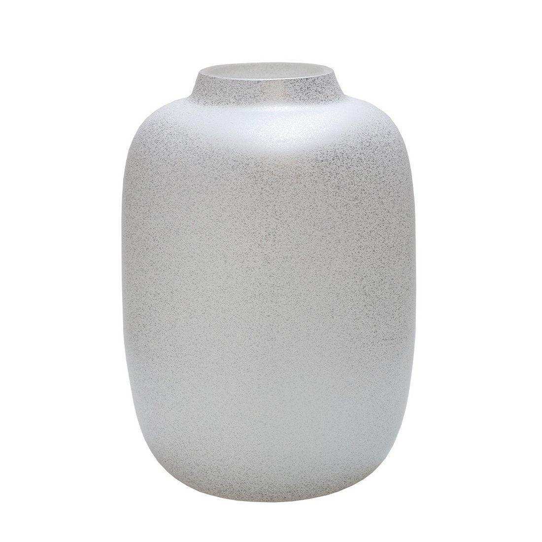Designer Blumenvase Glasvase weiß Silber Handarbeit - HomeDesign Knaus