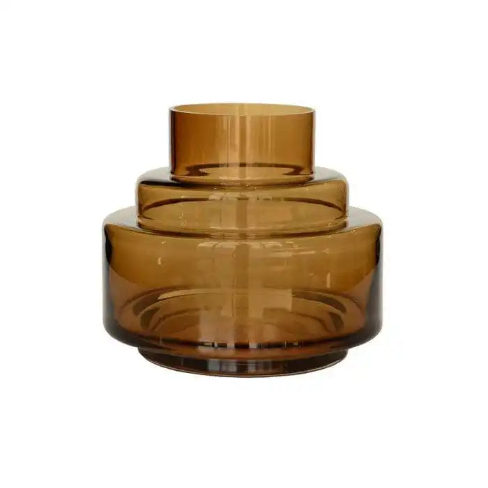 Designer Blumenvase Vase Charlie Cognac Glasvase Braun - HomeDesign Knaus