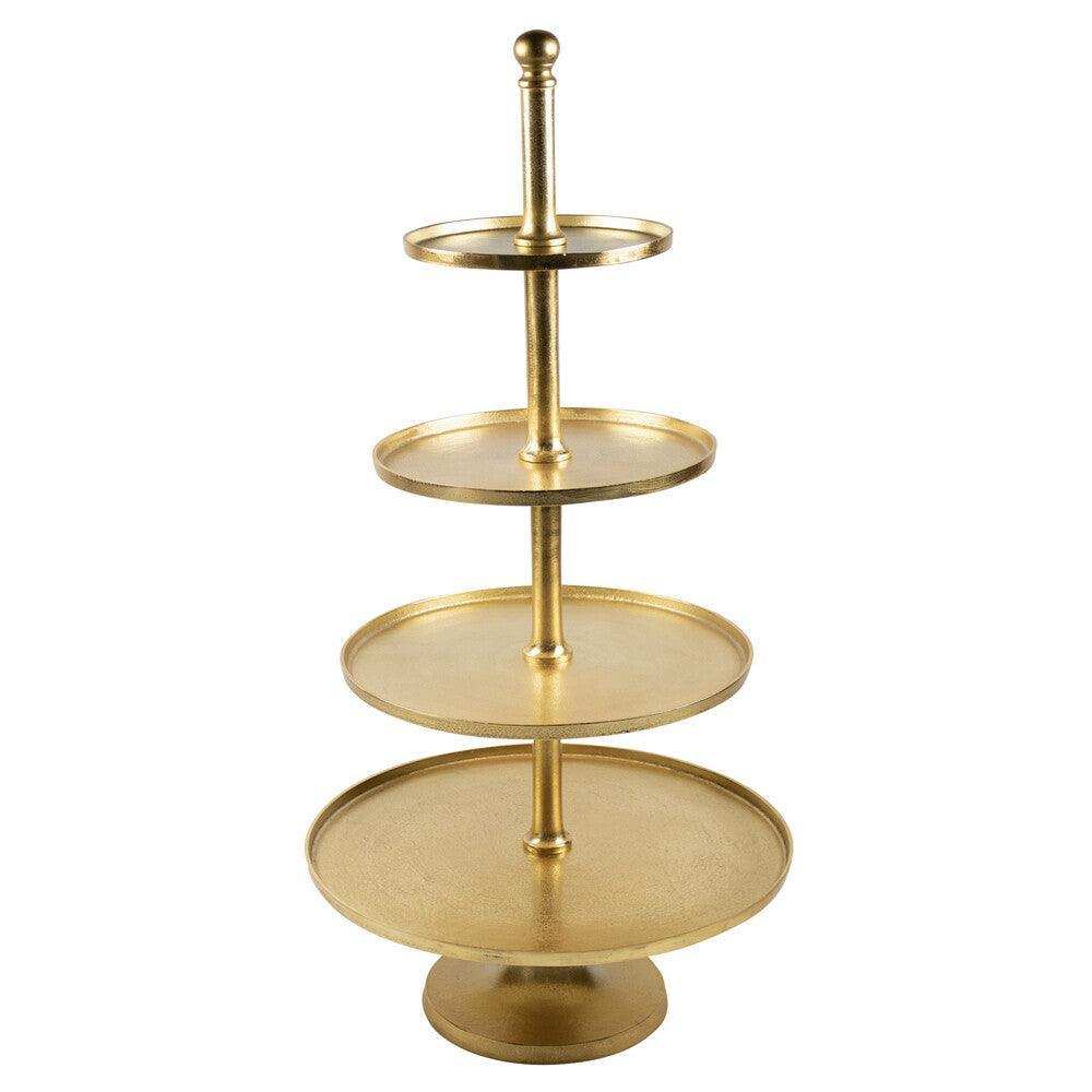 Designer Etagere 4-fach Aluminium Gold Deko 135 cm - HomeDesign Knaus