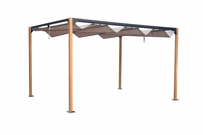 Designer Gartenpergola Gartenüberdachung mit ausklappbarem Dach 3 x 4 m Stahl - HomeDesign Knaus