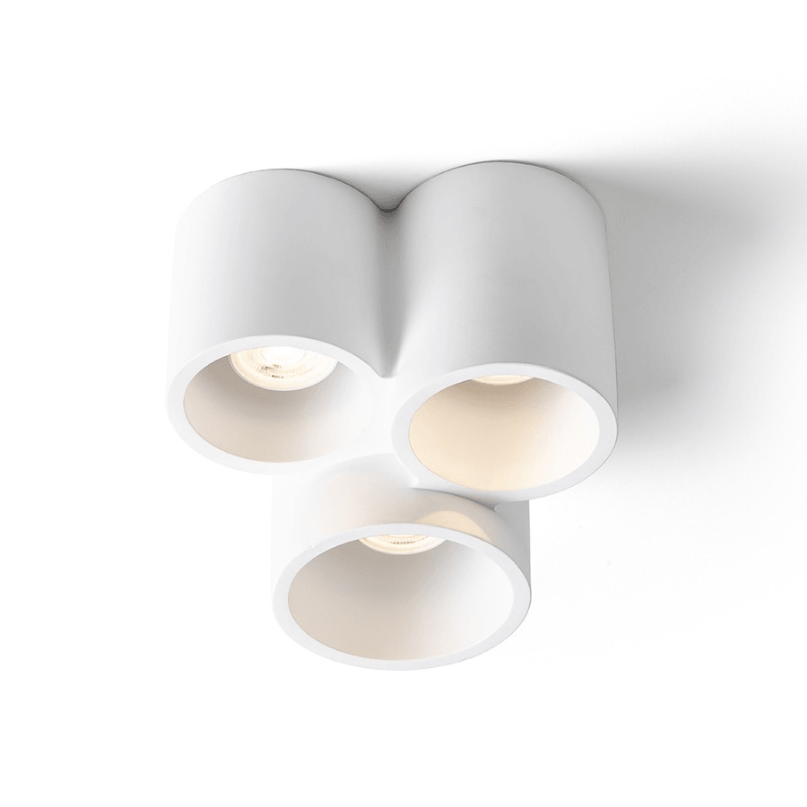 Designer GINA LED Deckenleuchte Gips weiß  LED GU10 3x5W - HomeDesign Knaus