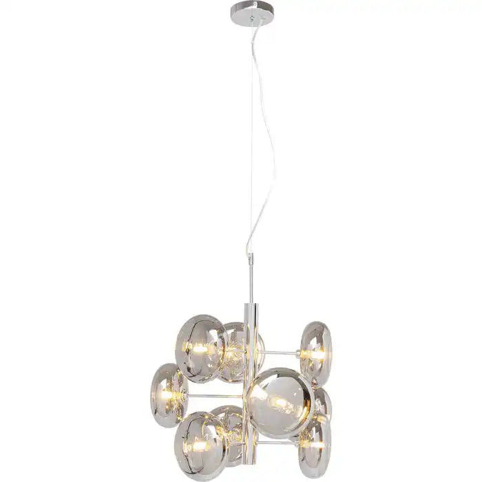Designer Hängeleuchte Headlight Chrome Kronleuchter Metall 9-flammig - HomeDesign Knaus
