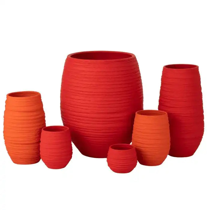 Designer Keramik Blumenvase Blumentopf Fiesta Rot Handgefertigt - HomeDesign Knaus
